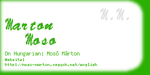 marton moso business card